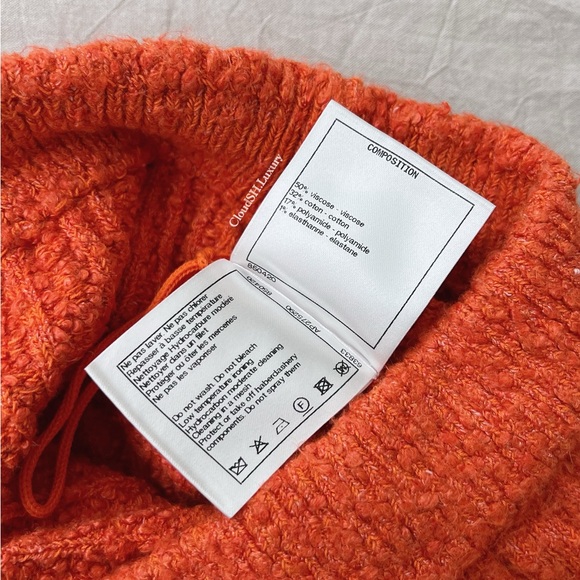 Auth Chanel Orange Viscose Skirt Sz. 38 - Excellent Condition - Picture 5 of 8